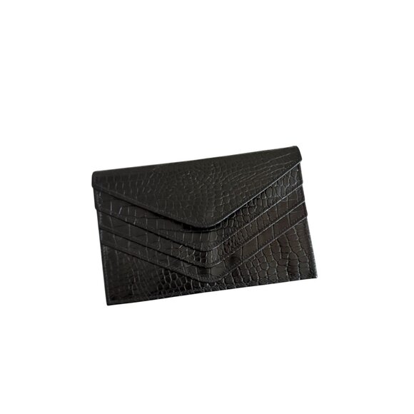 ARTBAG Black Croc Embossed Leather Snap Wallet - Picture 9 of 9